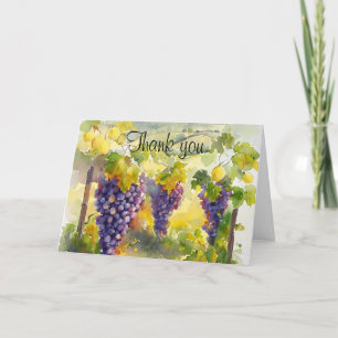 Rustic Vineyard Grapes Lemons Italy Wedding Thank You Card