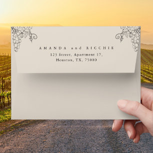 Rustic Vineyard Napa California Winery Wedding Envelope