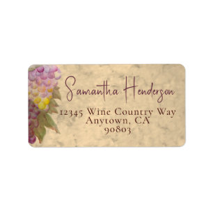 Rustic Vineyard Watercolor Wedding Return Address Label