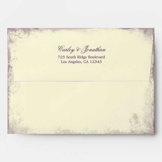 Rustic Vineyard Wedding - A7 Envelope - Purple