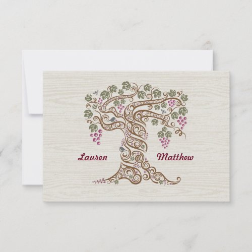 Rustic Vineyard Wedding RSVP Card