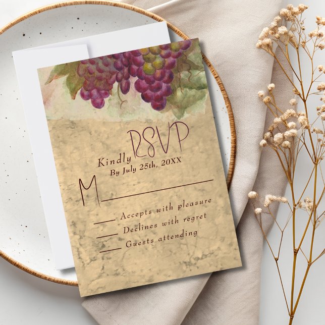 Rustic Vineyard Wedding RSVP Response Card (Creator Uploaded)