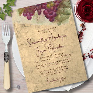Rustic Vineyard Wine Country Wedding Invitation