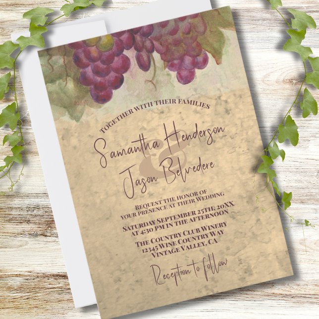 Rustic Vineyard Wine Country Wedding Invitation (Creator Uploaded)