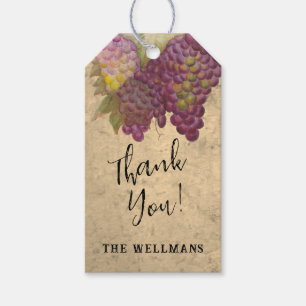 Rustic Vineyard Wine Theme Party Thank You Gift Tags