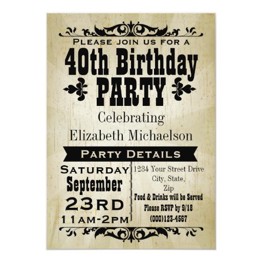 Birthday Invitations Vintage 6