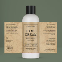 Rustic Vintage 4 OZ 120ml Cosmetic Bottle Label