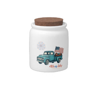 Rustic/vintage 4th of July Candy Jar