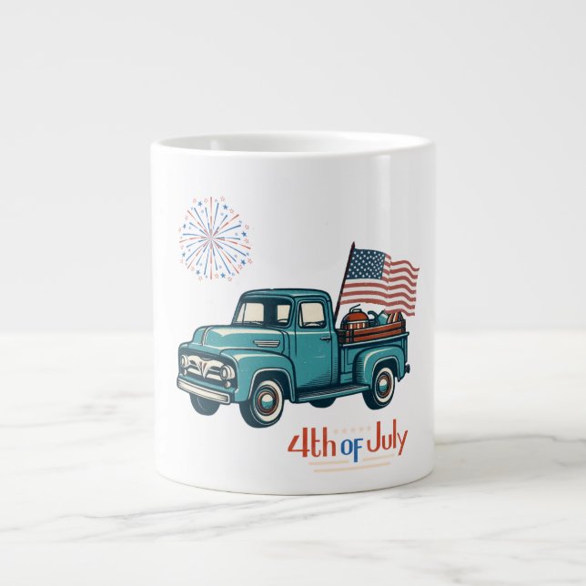 Rustic/vintage 4th of July  Giant Coffee Mug (Front)