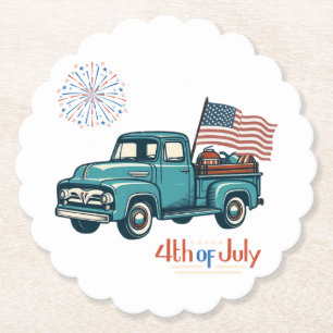 Rustic/vintage 4th of July Paper Coaster