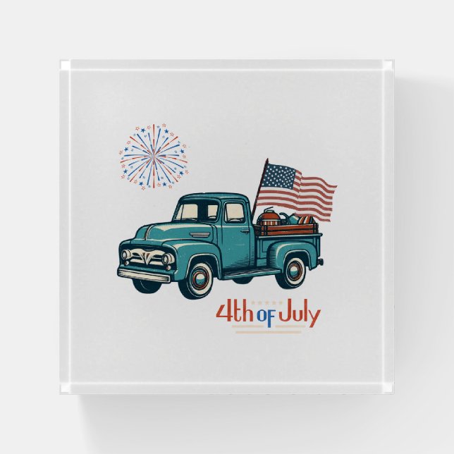 Rustic/vintage 4th of July  Paperweight (Front)