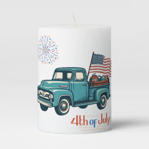 Rustic/vintage 4th of July Pillar Candle