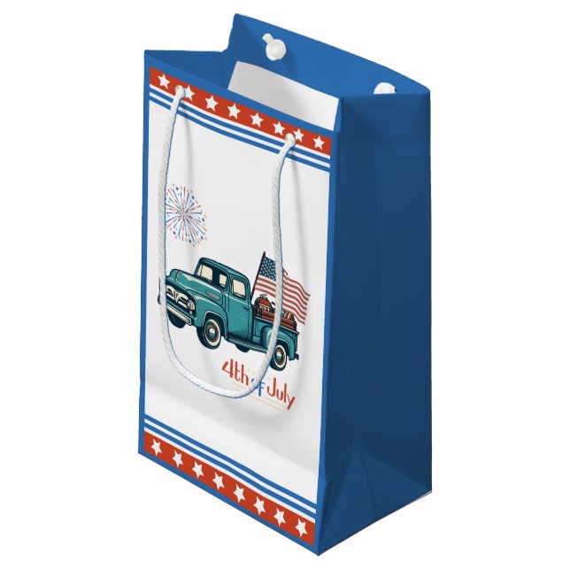 Rustic/vintage 4th of July  Small Gift Bag (Front Angled)