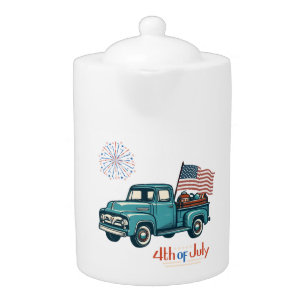 Rustic/vintage 4th of July Teapot