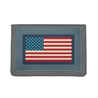 Rustic Vintage American Flag Wallet