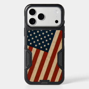 Rustic Vintage American Flag Wood Texture Patrioti iPhone 17 Pro Max Case
