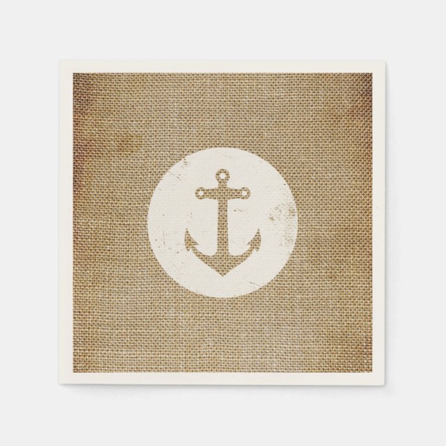 Rustic vintage anchor napkins (Front)