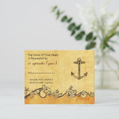 rustic, vintage ,anchor nautical wedding rsvp (Standing Front)