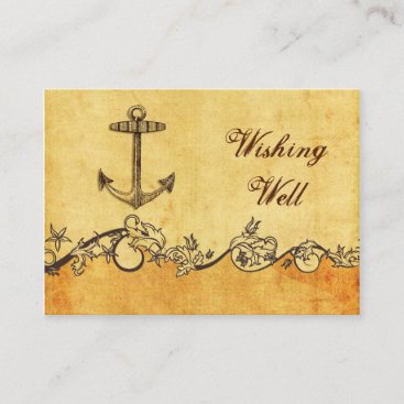 rustic, vintage ,anchor nautical wishing well card