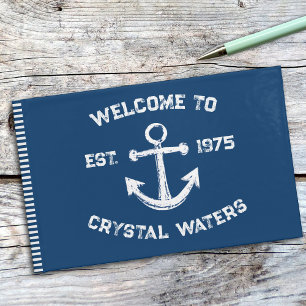 Rustic Vintage Anchor Original Design Guest Book
