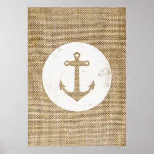 Rustic vintage anchor poster