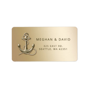 Rustic Vintage Antique Anchor Nautical Wedding Label