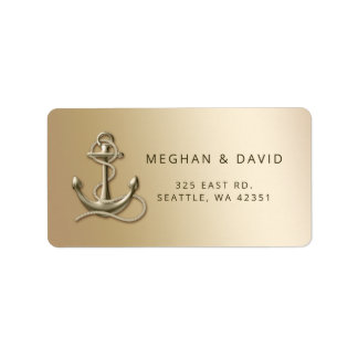 Rustic Vintage Antique Anchor Nautical Wedding Label