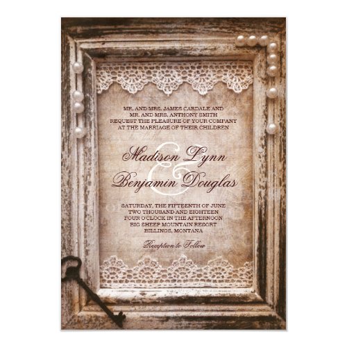 Vintage Frame Wedding Invitations 1