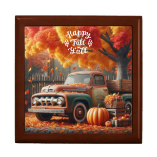 Rustic/vintage autumn farm truck gift box
