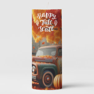 Rustic/vintage autumn farm truck  pillar candle