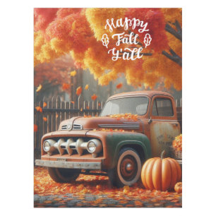 Rustic/vintage autumn farm truck tablecloth