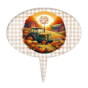 Rustic/vintage autumn on the farm cake topper