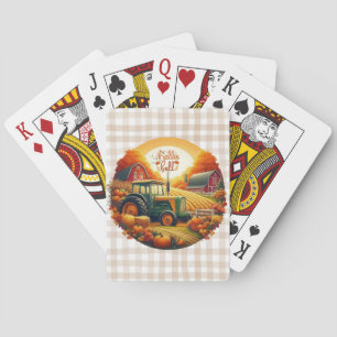 Rustic/vintage autumn on the farm poker cards