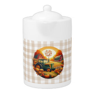 Rustic/vintage autumn on the farm teapot