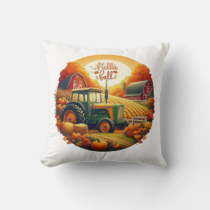 Rustic/vintage autumn on the farm throw pillow