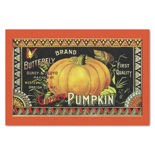 Rustic Vintage Autumn Pumpkin Fall Decor Tissue Paper