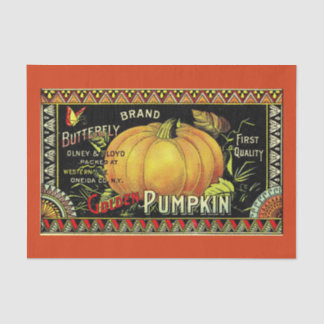 Rustic Vintage Autumn Pumpkin Fall Decor Tissue Paper