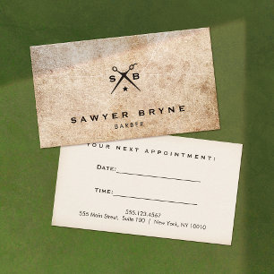 Rustic Vintage Barber Shop Scissors Appointment