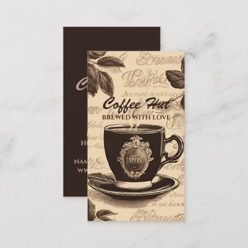 Rustic Vintage Barista Coffee Shop Cafe  Business Card
