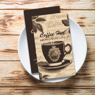 Rustic Vintage Barista Coffee Shop Cafe  Business Card
