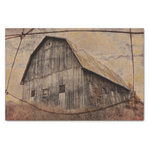 Rustic Vintage Barn Brown Tan Country Texture Tissue Paper