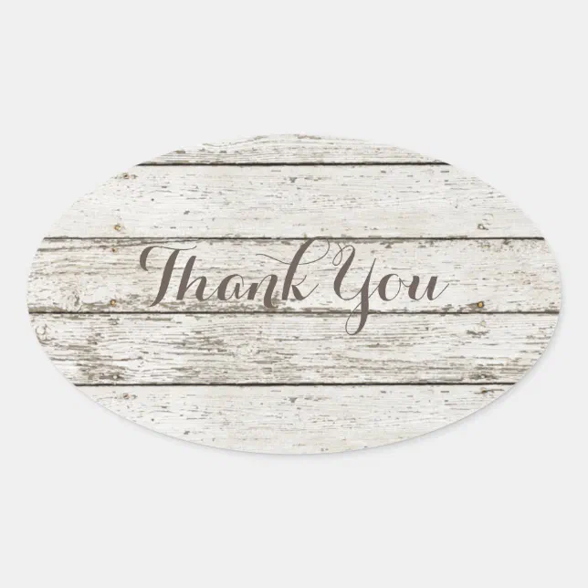 Rustic Barn Stickers rustic vintage barn wood barn wedding thank you oval sticker | Zazzle