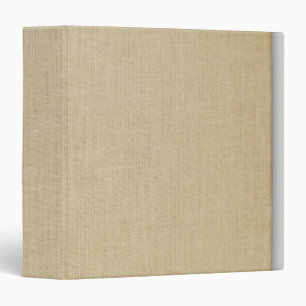 Rustic Vintage Beige Linen Printed 3 Ring Binder