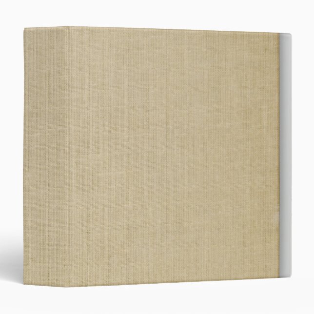 Rustic Vintage Beige Linen Printed 3 Ring Binder (Front/Spine)