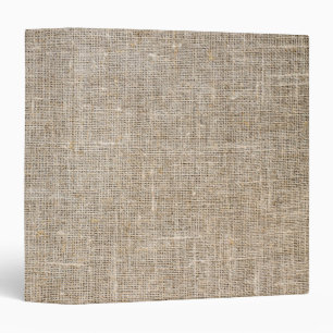 Rustic Vintage Beige Linen Printed 3 Ring Binder