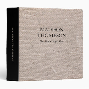 Rustic Vintage Beige Paper Minimalist Professional 3 Ring Binder