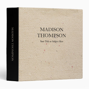 Rustic Vintage Beige Paper Modern Professional 3 Ring Binder