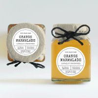 Rustic Vintage Black & White Jam Jar Lid Label