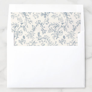 Rustic Vintage Blue Chinoiserie Pattern Envelope Liner