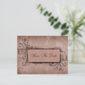 Rustic Vintage Blush Pink Wedding Announcement Postcard (Standing Front)